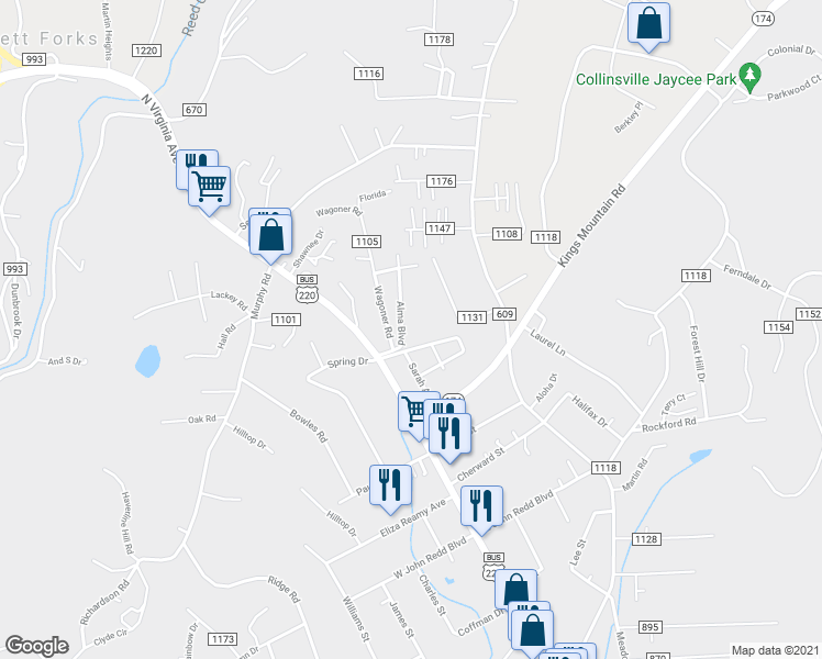map of restaurants, bars, coffee shops, grocery stores, and more near 88 Alma Boulevard in Collinsville