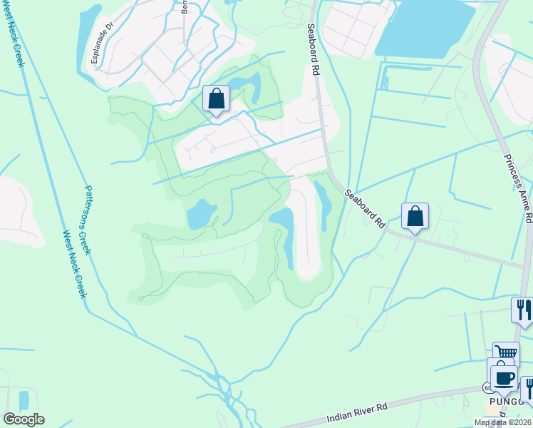 map of restaurants, bars, coffee shops, grocery stores, and more near 3000 Heron Ridge Drive in Virginia Beach