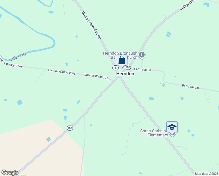 map of restaurants, bars, coffee shops, grocery stores, and more near 10900-11000 Lafayette Road in Christian