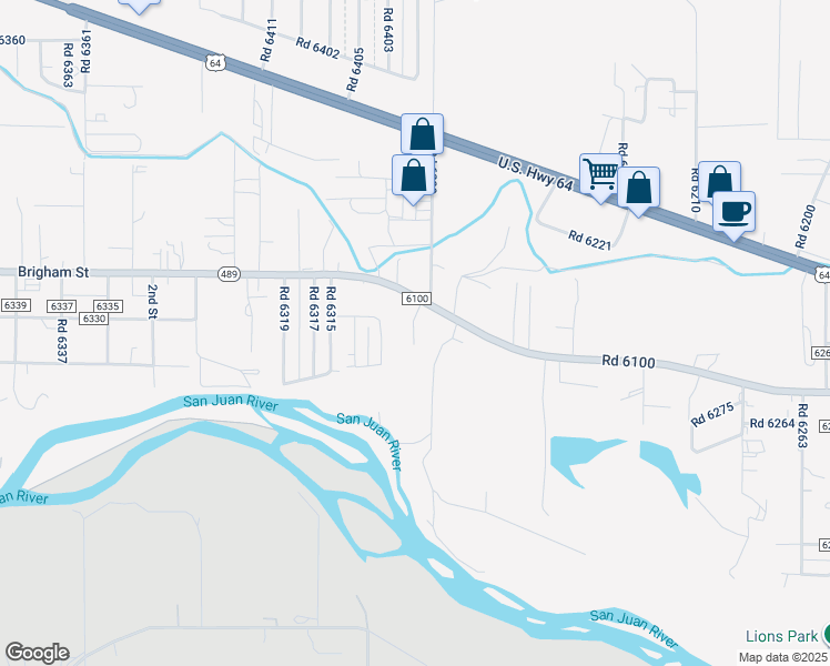 map of restaurants, bars, coffee shops, grocery stores, and more near 393 9 Rd in Kirtland
