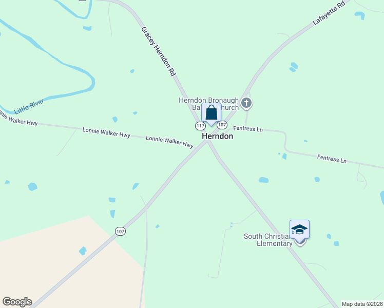 map of restaurants, bars, coffee shops, grocery stores, and more near 10900-11000 Lafayette Road in Christian