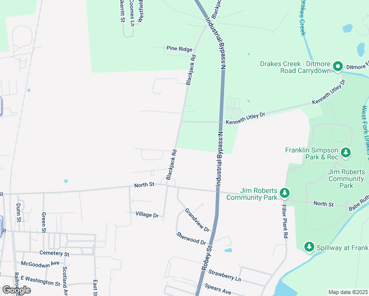 map of restaurants, bars, coffee shops, grocery stores, and more near 608-698 Blackjack Road in Franklin