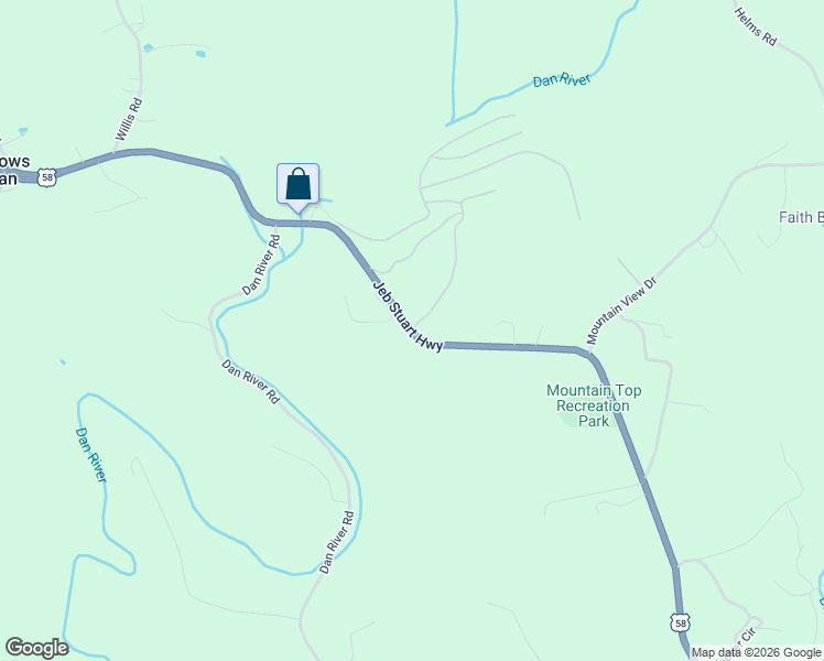 map of restaurants, bars, coffee shops, grocery stores, and more near Jeb Stuart Hwy in Patrick