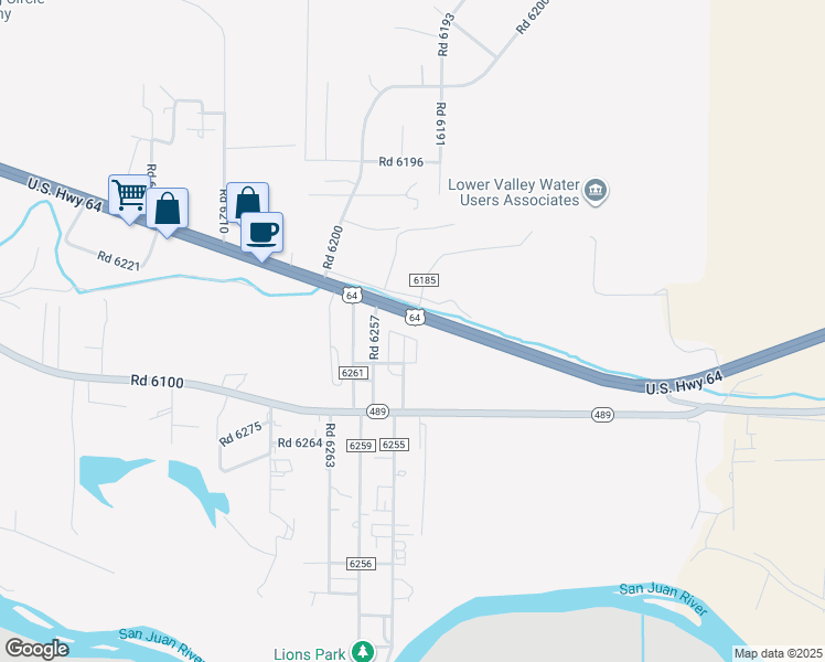 map of restaurants, bars, coffee shops, grocery stores, and more near 4376-4448 U.S. Highway 64 in Kirtland