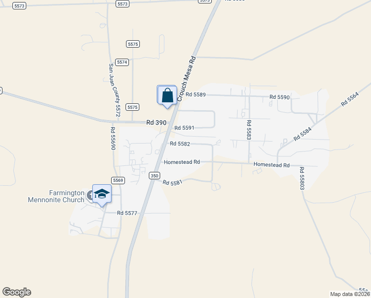 map of restaurants, bars, coffee shops, grocery stores, and more near 28 Road 5582 in Farmington