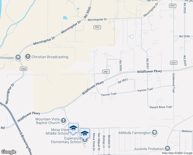 map of restaurants, bars, coffee shops, grocery stores, and more near 74 Road 3961 in Farmington