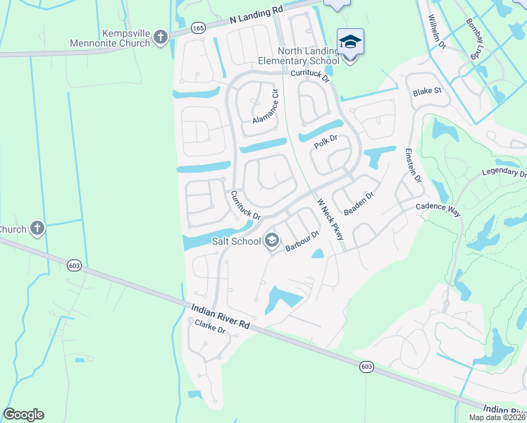 map of restaurants, bars, coffee shops, grocery stores, and more near 3276 Sacramento Drive in Virginia Beach