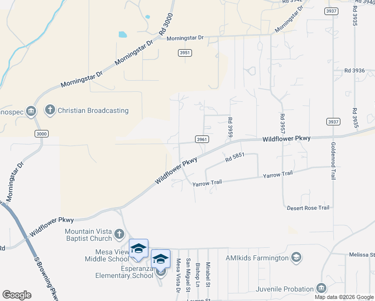 map of restaurants, bars, coffee shops, grocery stores, and more near 74 County Road 3961 in Farmington