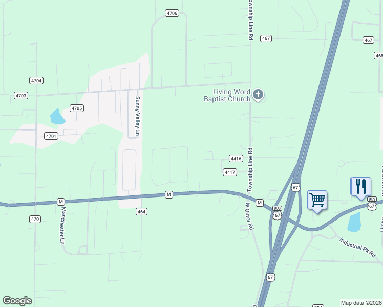 map of restaurants, bars, coffee shops, grocery stores, and more near 293 County Road 4416 in Poplar Bluff