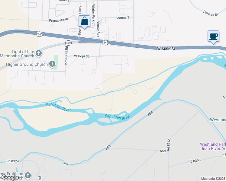 map of restaurants, bars, coffee shops, grocery stores, and more near 510 River Ranch Road in Farmington