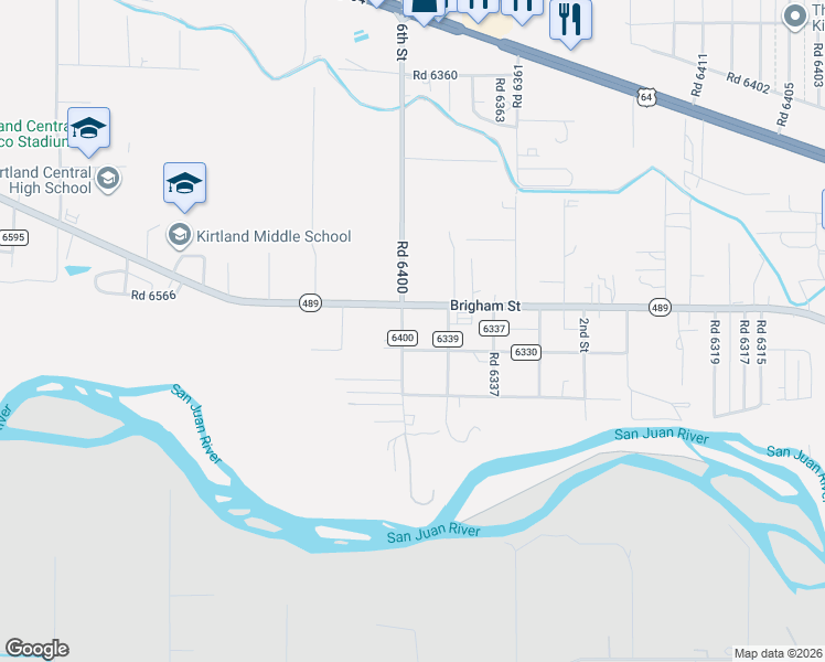 map of restaurants, bars, coffee shops, grocery stores, and more near in Kirtland