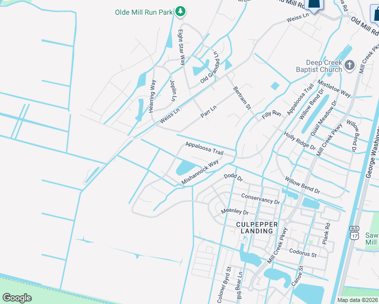 map of restaurants, bars, coffee shops, grocery stores, and more near 3412 Winterhawk Ct in Chesapeake