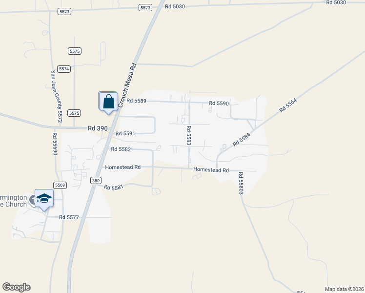map of restaurants, bars, coffee shops, grocery stores, and more near 35 Road 5585 in Farmington