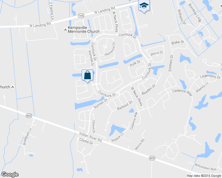 map of restaurants, bars, coffee shops, grocery stores, and more near 3276 Sacramento Drive in Virginia Beach