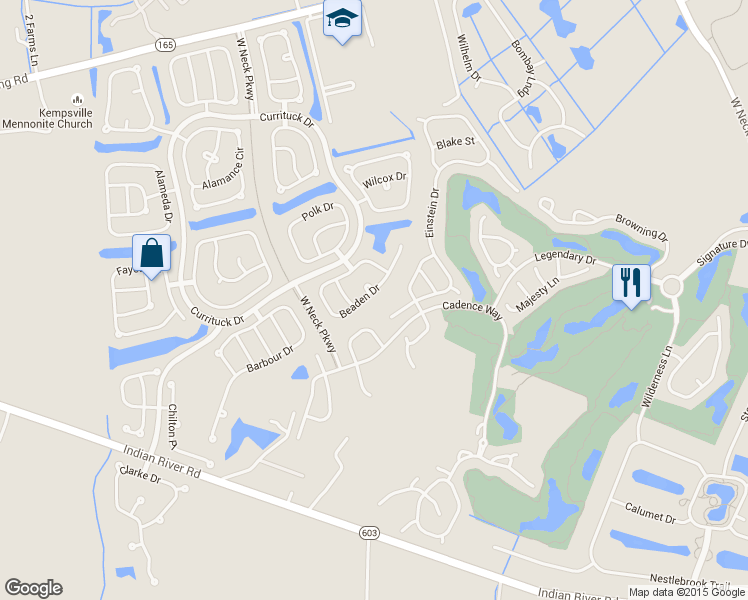 map of restaurants, bars, coffee shops, grocery stores, and more near 2956 Beaden Drive in Virginia Beach