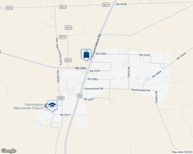 map of restaurants, bars, coffee shops, grocery stores, and more near 28 Road 5582 in Farmington