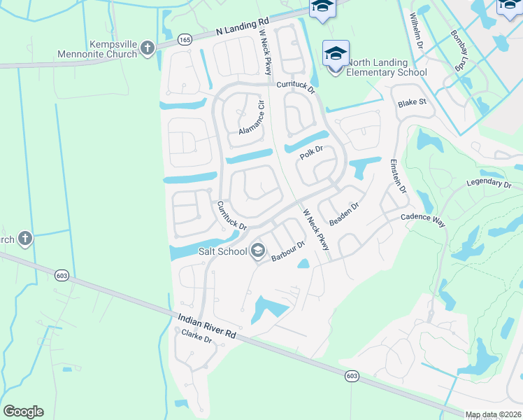map of restaurants, bars, coffee shops, grocery stores, and more near 3276 Sacramento Drive in Virginia Beach