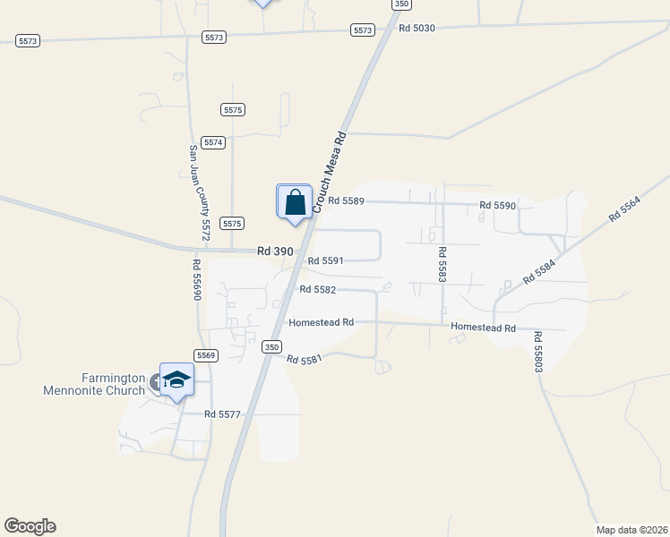 map of restaurants, bars, coffee shops, grocery stores, and more near 28 Road 5582 in Farmington