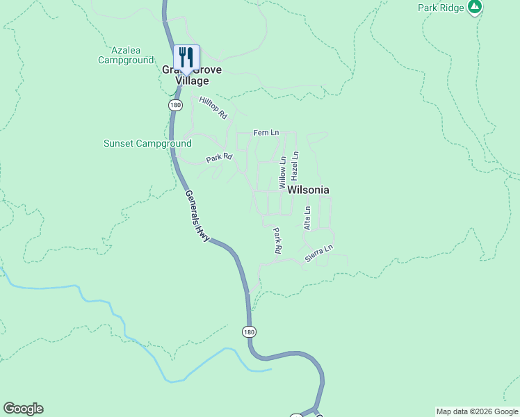 map of restaurants, bars, coffee shops, grocery stores, and more near in Kings Canyon National Park