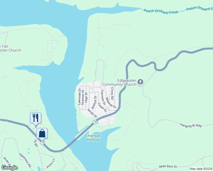 map of restaurants, bars, coffee shops, grocery stores, and more near 242 Midway Drive in Cape Fair