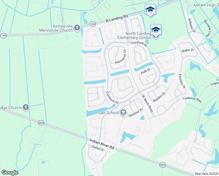 map of restaurants, bars, coffee shops, grocery stores, and more near 3116 Sacramento Drive in Virginia Beach