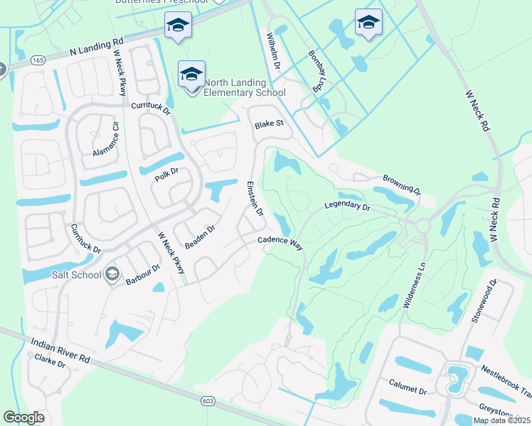 map of restaurants, bars, coffee shops, grocery stores, and more near 2888 Einstein Drive in Virginia Beach