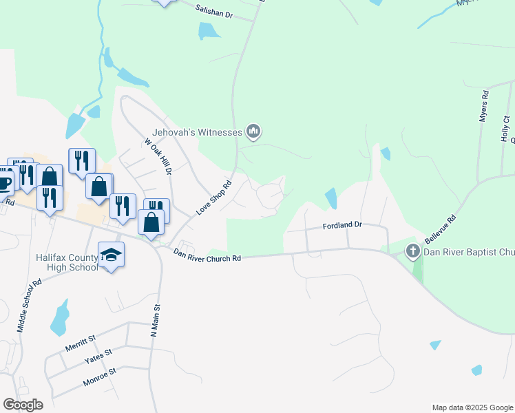 map of restaurants, bars, coffee shops, grocery stores, and more near 202 Edgewood Circle in Halifax