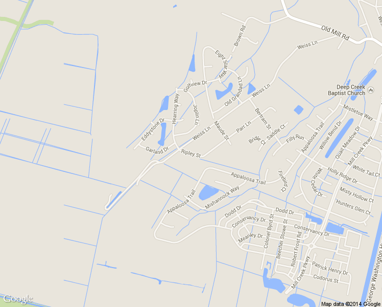 map of restaurants, bars, coffee shops, grocery stores, and more near Ripley Street in Chesapeake