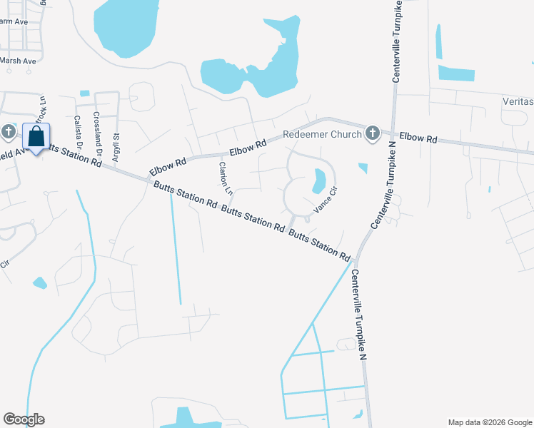 map of restaurants, bars, coffee shops, grocery stores, and more near 1436 Butts Station Road in Chesapeake