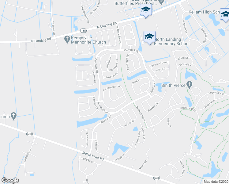 map of restaurants, bars, coffee shops, grocery stores, and more near 2801 Albany Court in Virginia Beach