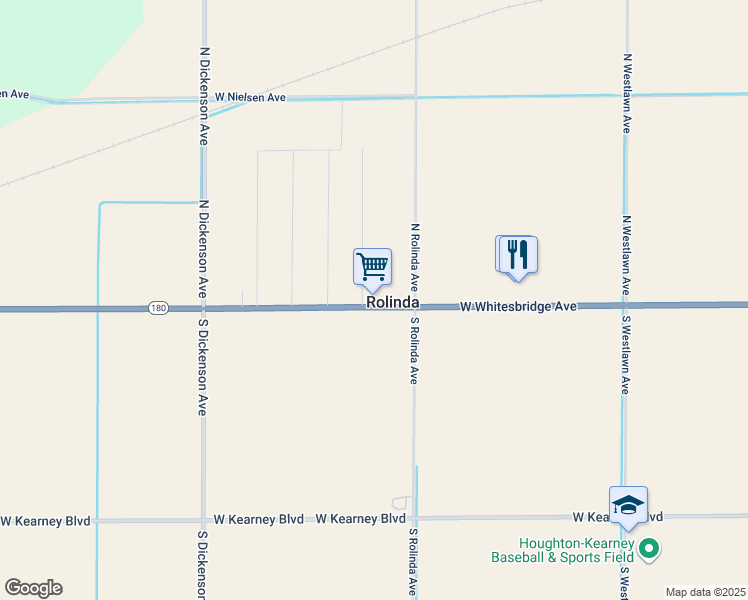 map of restaurants, bars, coffee shops, grocery stores, and more near 9584 West Whitesbridge Avenue in Fresno