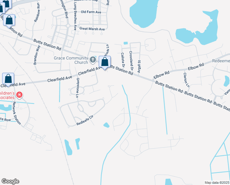 map of restaurants, bars, coffee shops, grocery stores, and more near 902 Rockglen Court in Chesapeake