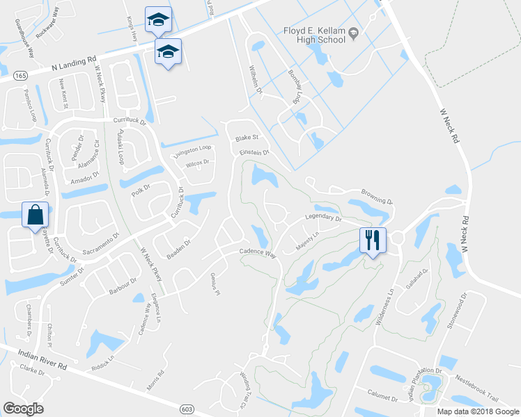 map of restaurants, bars, coffee shops, grocery stores, and more near 3037 Egyptian Lane in Virginia Beach