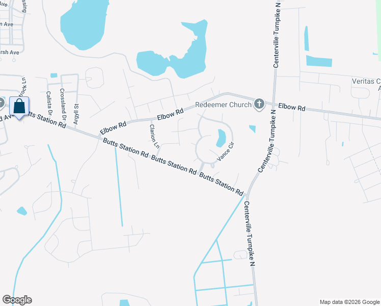 map of restaurants, bars, coffee shops, grocery stores, and more near 1436 Butts Station Road in Chesapeake