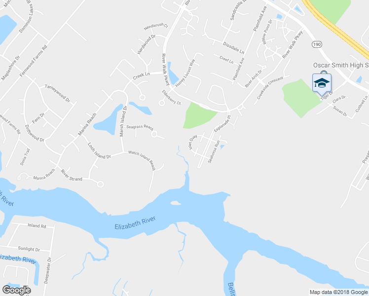 map of restaurants, bars, coffee shops, grocery stores, and more near 210 Signal Quay in Chesapeake