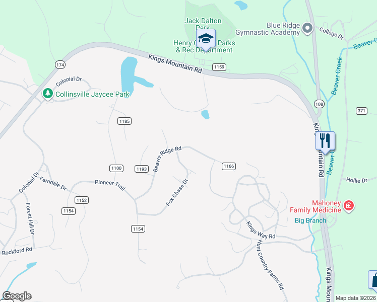 map of restaurants, bars, coffee shops, grocery stores, and more near 350-498 County Road 1187 in Collinsville