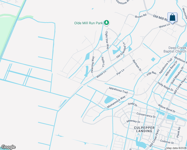 map of restaurants, bars, coffee shops, grocery stores, and more near 3204 Joplin Lane in Chesapeake