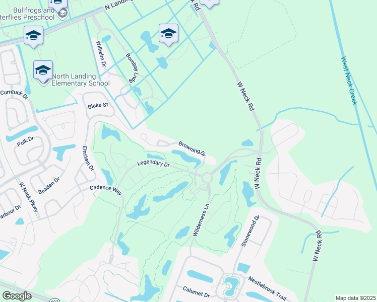 map of restaurants, bars, coffee shops, grocery stores, and more near 2673 Browning Drive in Virginia Beach