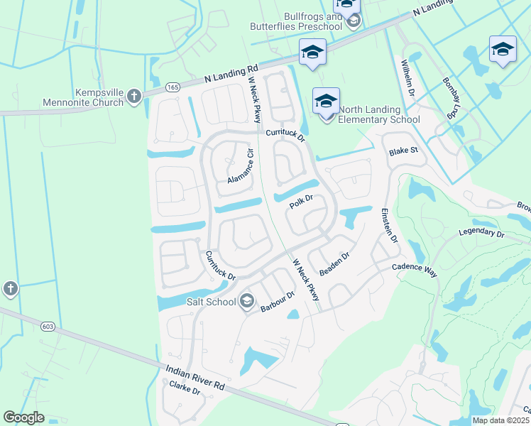 map of restaurants, bars, coffee shops, grocery stores, and more near 3189 Sacramento Drive in Virginia Beach