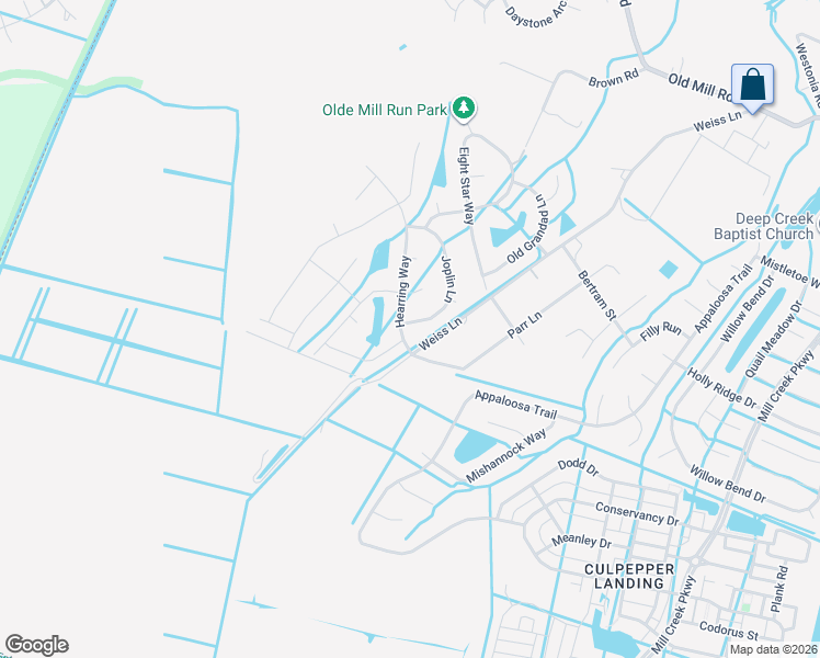 map of restaurants, bars, coffee shops, grocery stores, and more near 3204 Joplin Lane in Chesapeake
