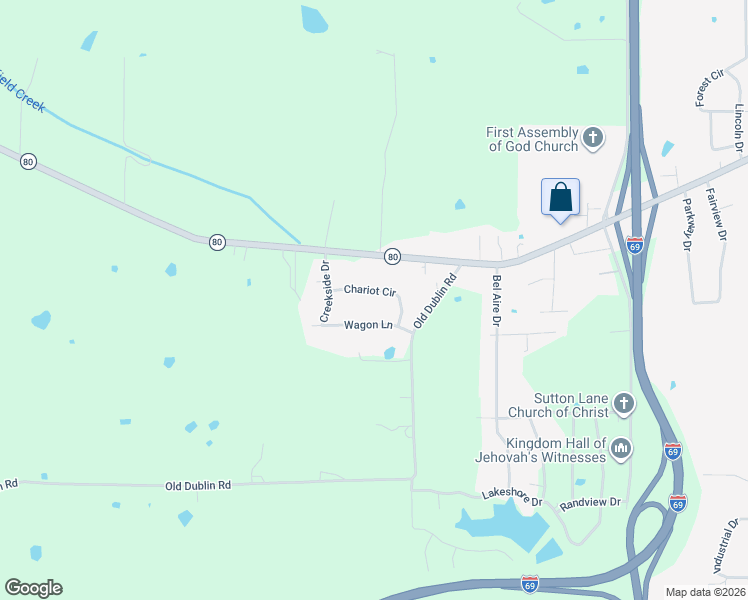 map of restaurants, bars, coffee shops, grocery stores, and more near 62-234 Chariot Circle in Mayfield