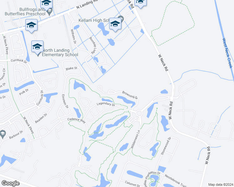 map of restaurants, bars, coffee shops, grocery stores, and more near 2719 Browning Drive in Virginia Beach