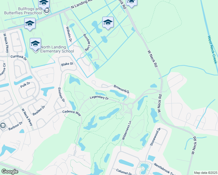 map of restaurants, bars, coffee shops, grocery stores, and more near 2719 Browning Drive in Virginia Beach