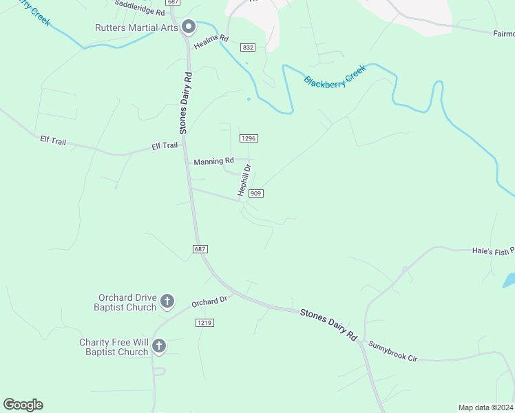 map of restaurants, bars, coffee shops, grocery stores, and more near 202 Mapleridge Road in Bassett