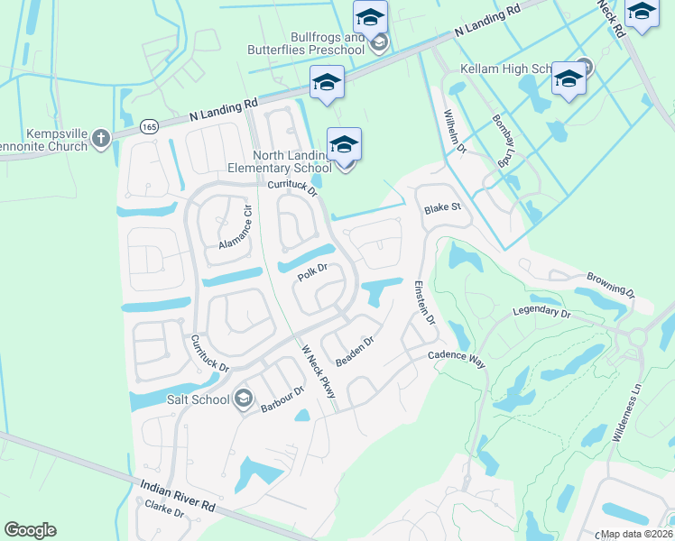 map of restaurants, bars, coffee shops, grocery stores, and more near 3128 Polk Drive in Virginia Beach