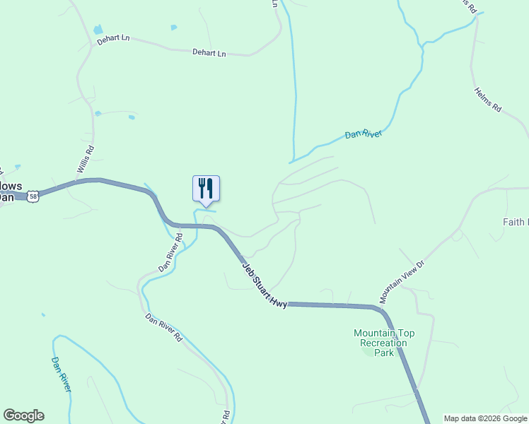map of restaurants, bars, coffee shops, grocery stores, and more near 22 Blue Ridge Passage in Meadows of Dan