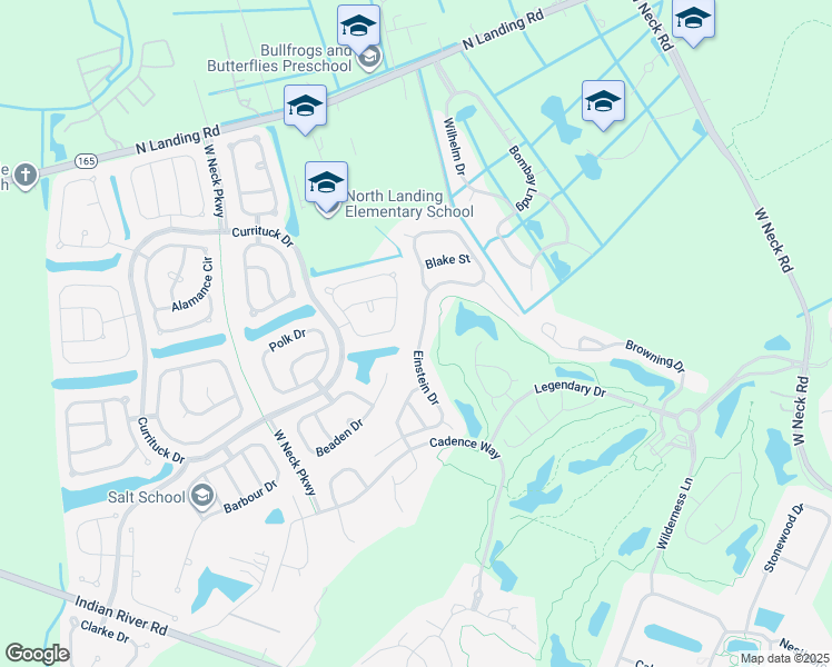 map of restaurants, bars, coffee shops, grocery stores, and more near 2821 Einstein Dr in Virginia Beach