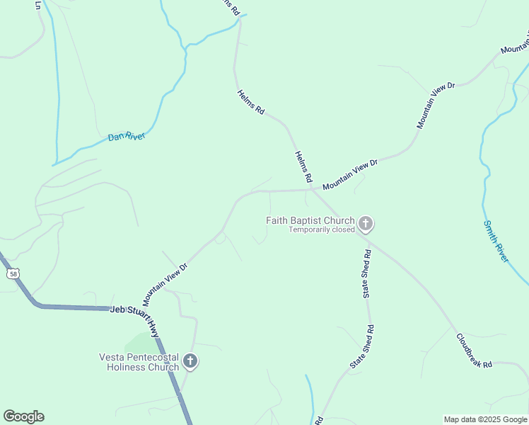 map of restaurants, bars, coffee shops, grocery stores, and more near 620 Mountain View Drive in Meadows of Dan