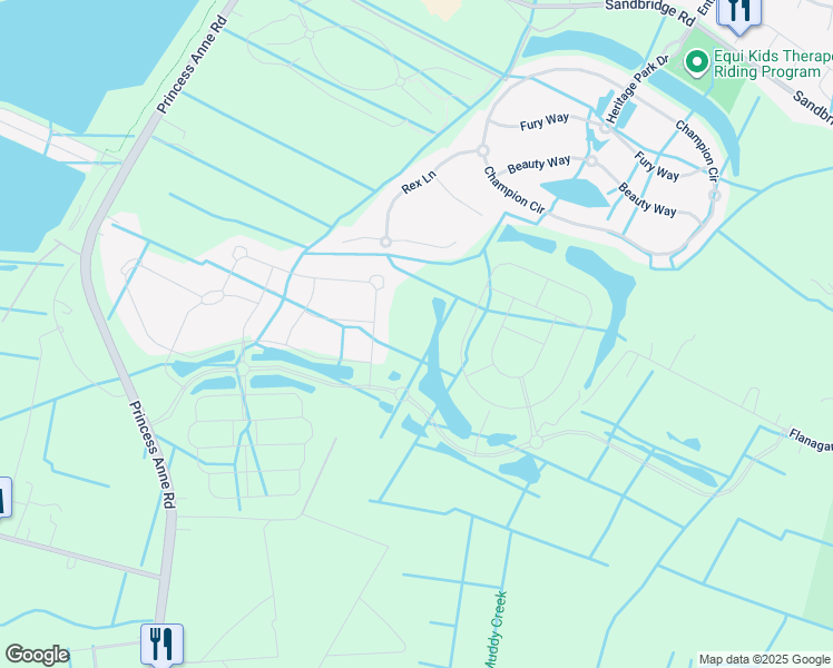 map of restaurants, bars, coffee shops, grocery stores, and more near 1868 Ashville Park Boulevard in Virginia Beach