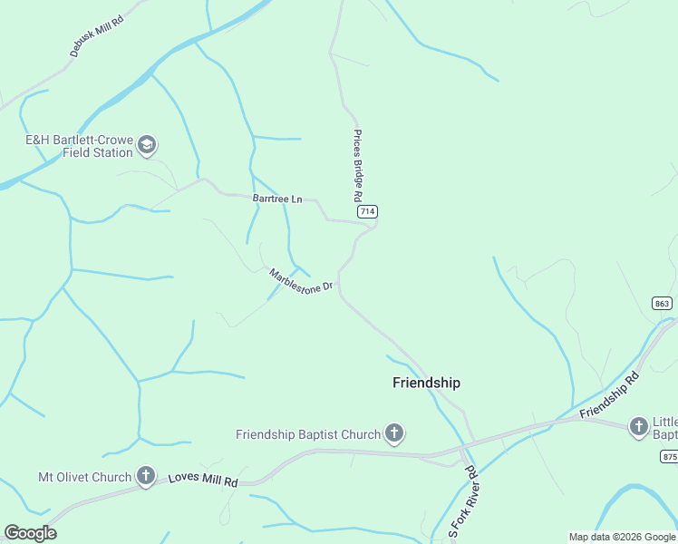 map of restaurants, bars, coffee shops, grocery stores, and more near County Road 714 in Washington County